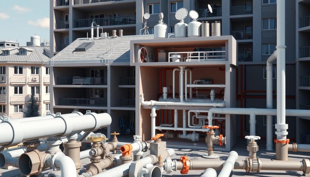 Apartment Complex Pipe Layout Materials