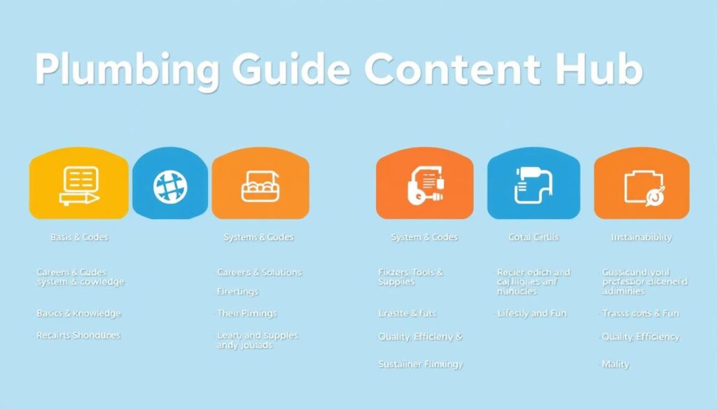 Plumbing Guide overview showing the seven main categories with visual icons