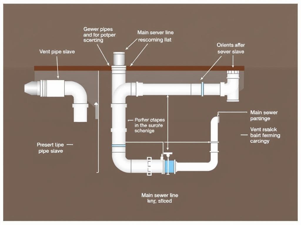 Plumbing drainage system with proper slope and venting