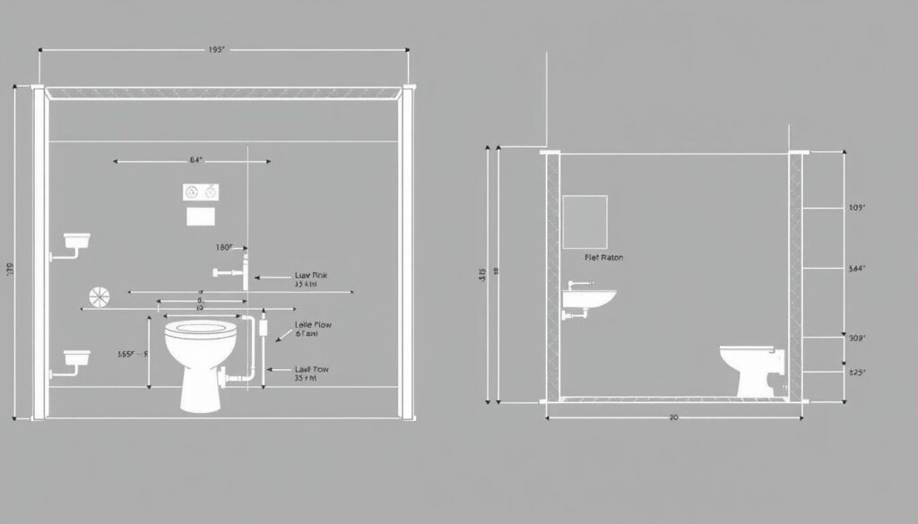 Standard plumbing wall dimensions with fixture rough-ins