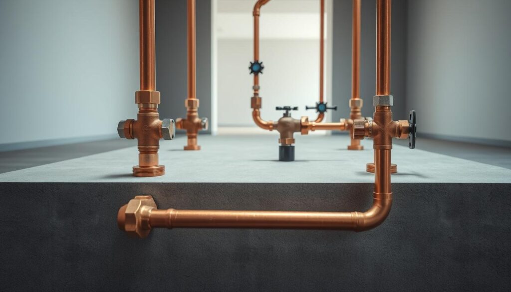 can you run plumbing above a slab foundation