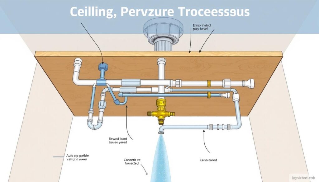do you lose shower water pressure with plumbing in ceiling