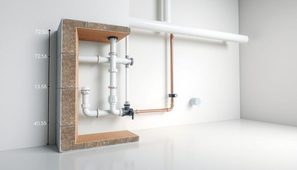 how thick is a plumbing wall