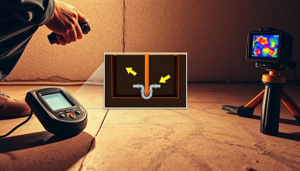 how to find plumbing leak in slab