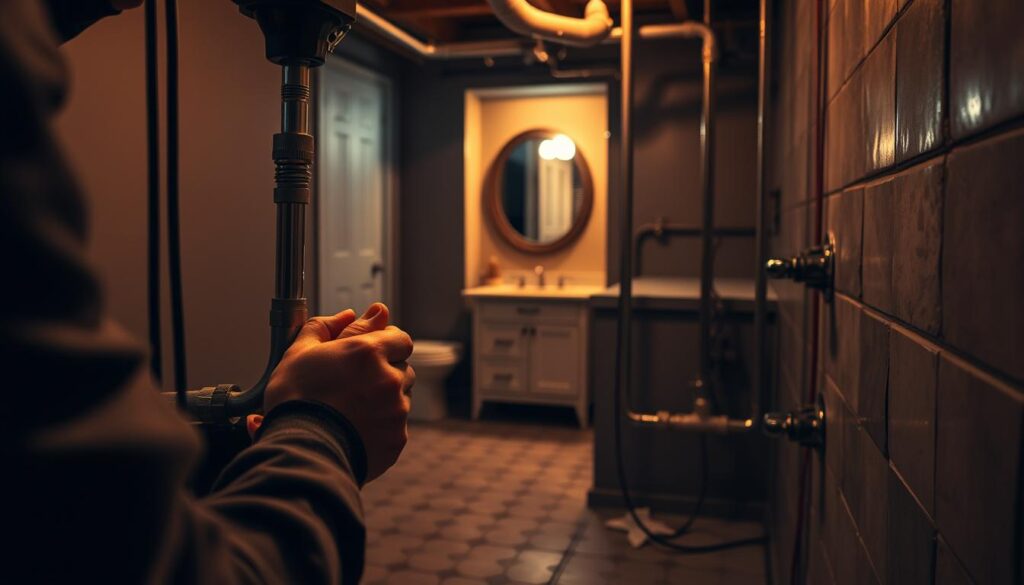 Basement Bathroom Fixture Installation