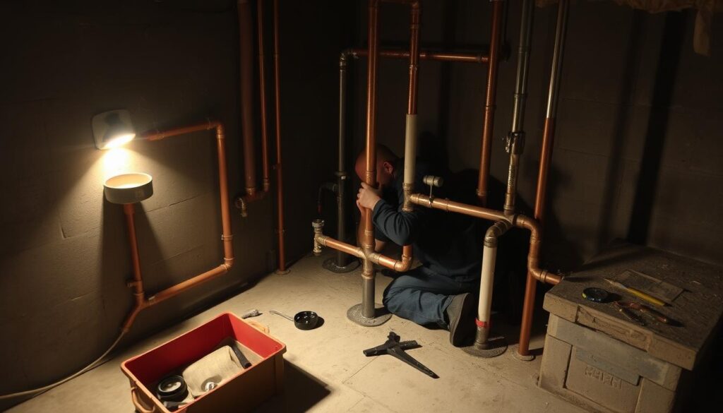 Basement Bathroom Rough-In Plumbing Installation