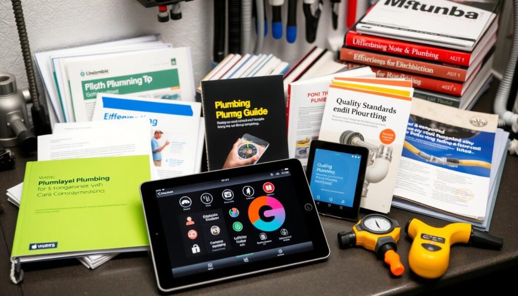 Collection of plumbing resources including guides, tools, and reference materials