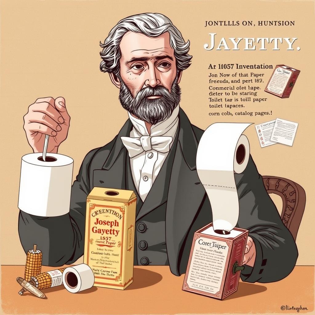 Joseph Gayetty's toilet paper invention showing plumbing fun facts