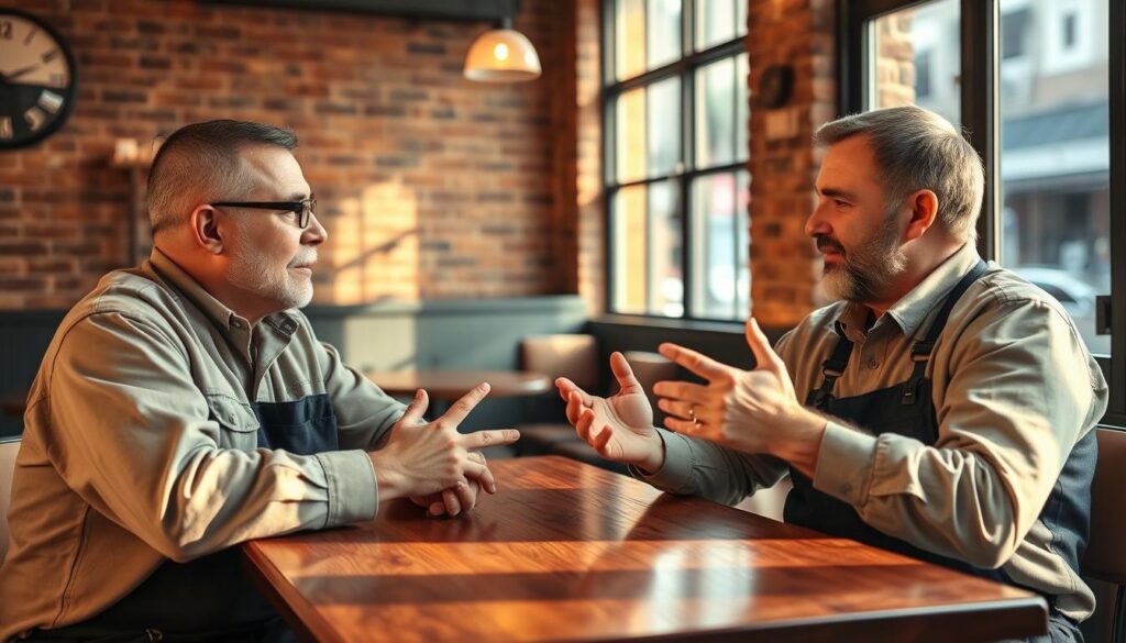 Plumbers discussing tipping expectations