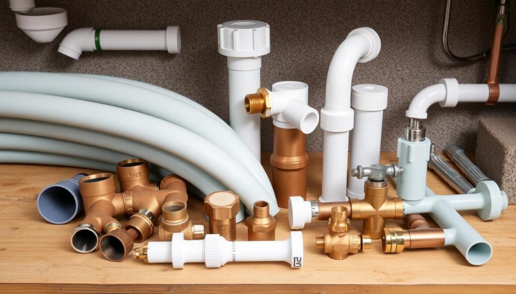 Sustainable plumbing materials including PEX piping and eco-friendly fixtures