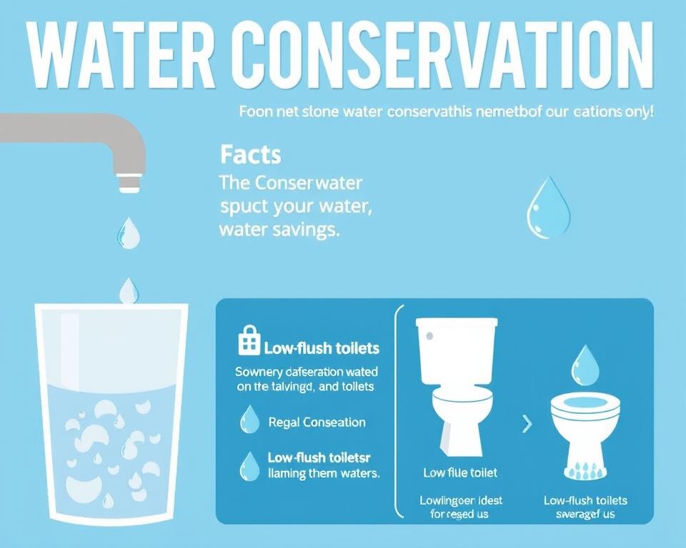 Water conservation infographic showing plumbing fun facts about water usage