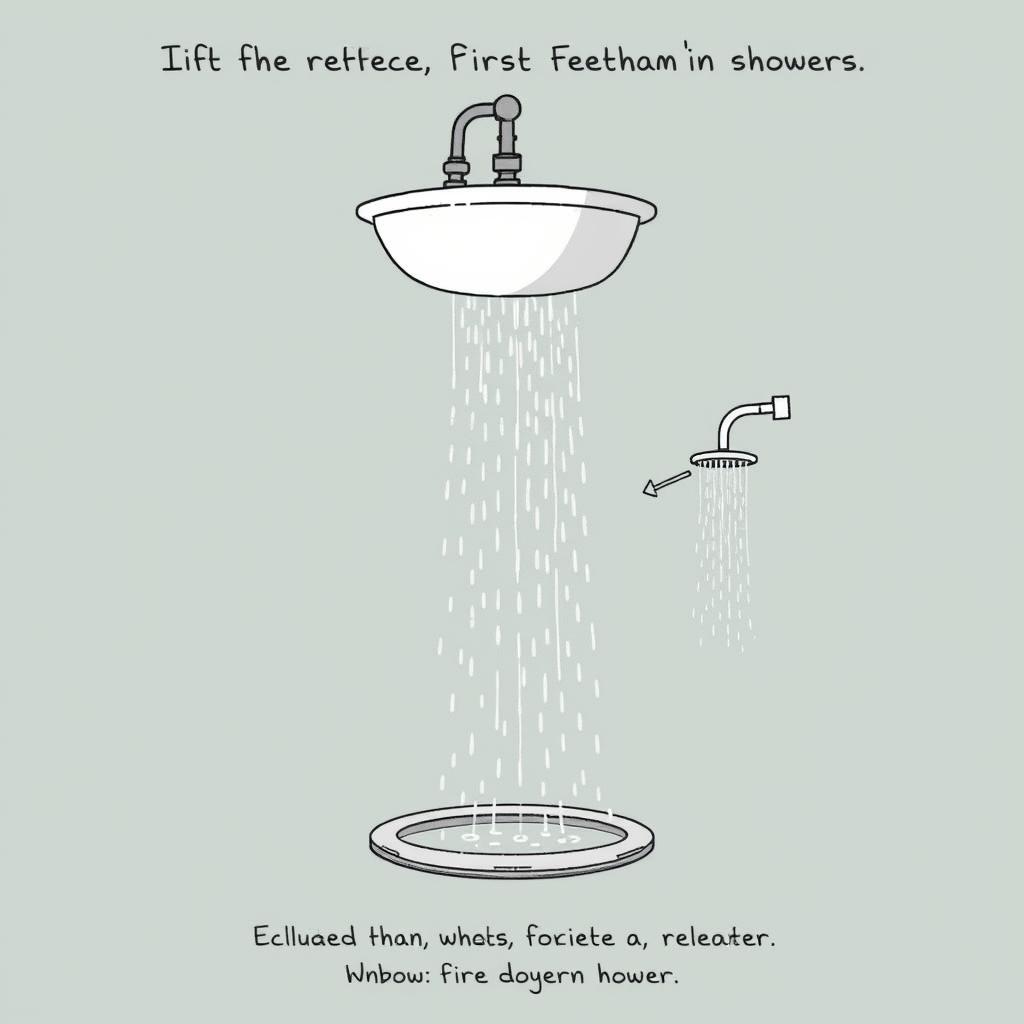 William Feetham's first modern shower showing plumbing fun facts