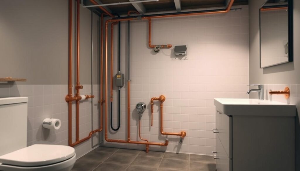 how to plumb a bathroom in the basement