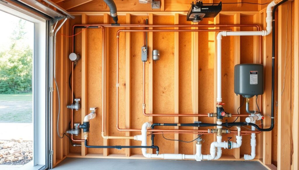 how to run plumbing to a detached garage