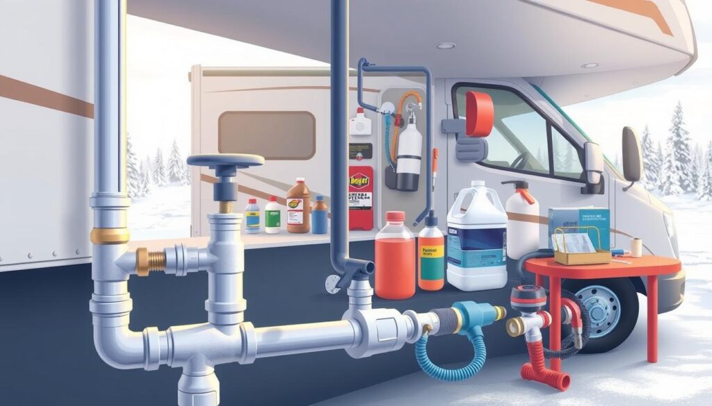 how to winterize rv plumbing